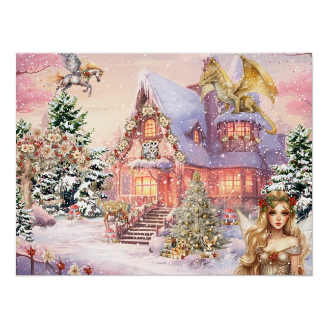 Magical and Whimsical Christmas Fairy Poster (Front)