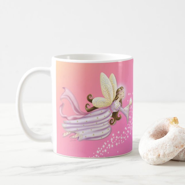 Magical Angel Fairy Dust Pastel Bright Gradient Coffee Mug (With Donut)