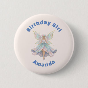 Magical Angel Fairy Pastel Colours Birthday Girl 6 Cm Round Badge
