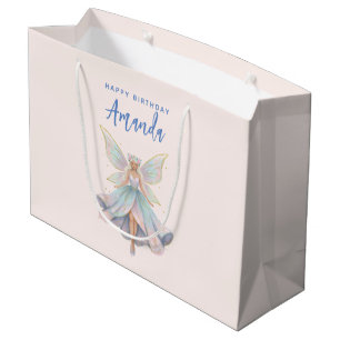 Magical Angel Fairy Pastel Colours Birthday Large Gift Bag