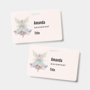 Magical Angel Fairy Pastel Colours Business ID Badge