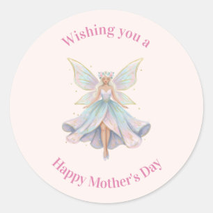 Magical Angel Fairy Pastel Colours Mother's Day Classic Round Sticker