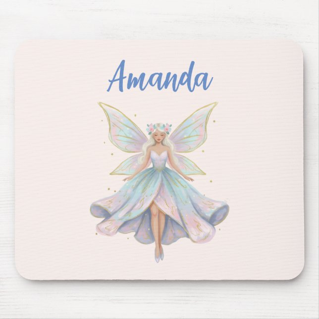 Magical Angel Fairy Pastel Colours Mouse Pad (Front)