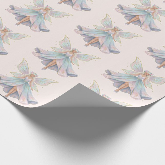 Magical Angel Fairy Pastel Colours Pattern Wrapping Paper (Corner)