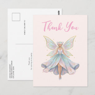 Magical Angel Fairy Pastel Colours Thank You Postcard