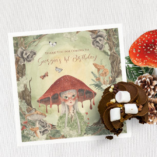 Magical Autumn Forest Fairy Birthday Napkin
