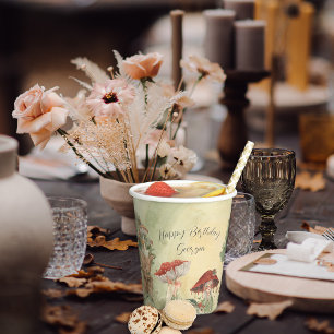 Magical Autumn Forest Fairy Birthday Paper Cups