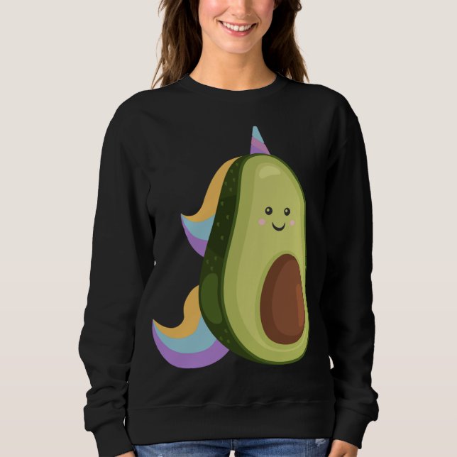 Magical Avocado Unicorn Funny Vegan Food Sweatshirt (Front)