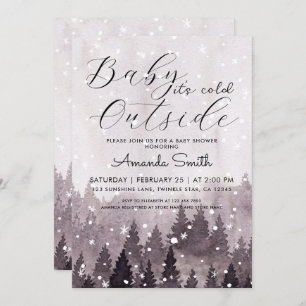 Magical Baby It's Cold Outside Girl Baby Shower Invitation