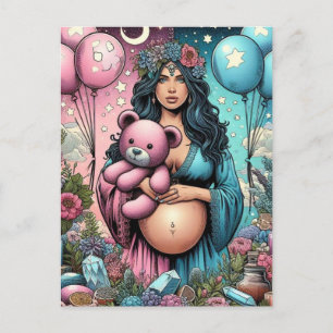 Magical Baby Shower Gender Reveal Postcard