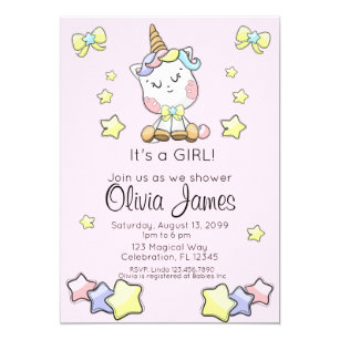 Unicorn Baby Shower Invitations Zazzle Au
