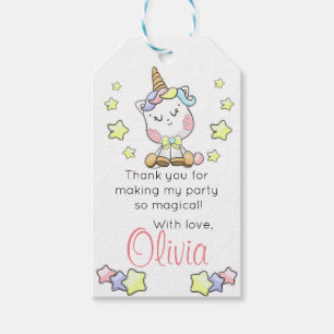 Magical Baby Unicorn Cutie Personalised Birthday Gift Tags