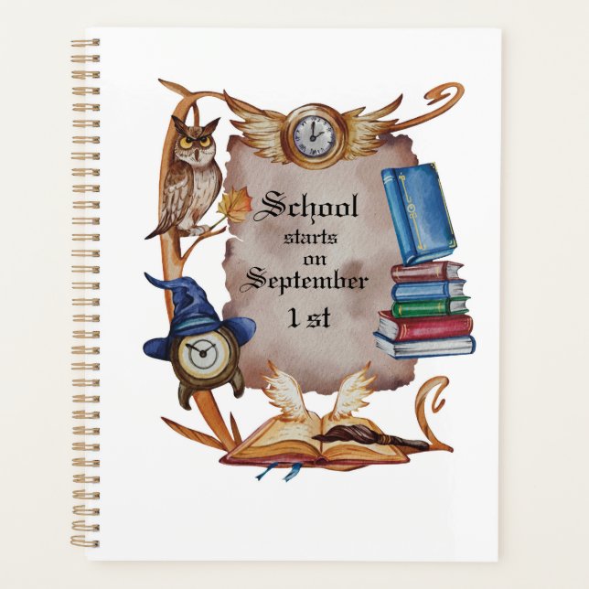 Magical Back-to-School Watercolor Planner (Front)