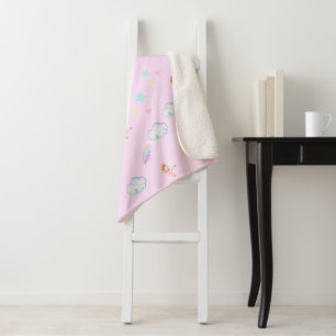Magical Ballet rainbow gradient birthday party kid Sherpa Blanket