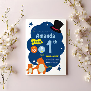 Magical Bear 1st Birthday Invitation