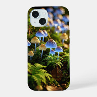 Magical Bioluminescent Fungi - Deep Forest iPhone 15 Case