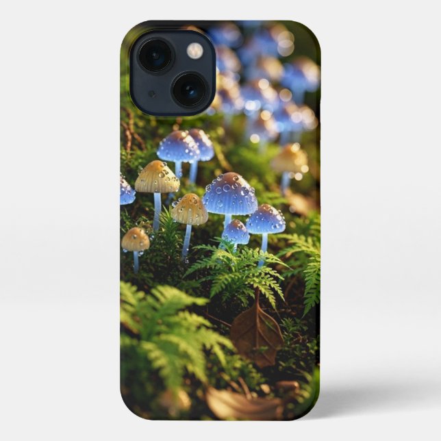 Magical Bioluminescent Fungi - Deep Forest iPhone Case (Back)