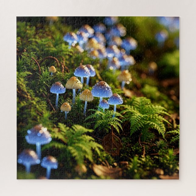 Magical Bioluminescent Fungi - Deep Forest Jigsaw Puzzle (Vertical)