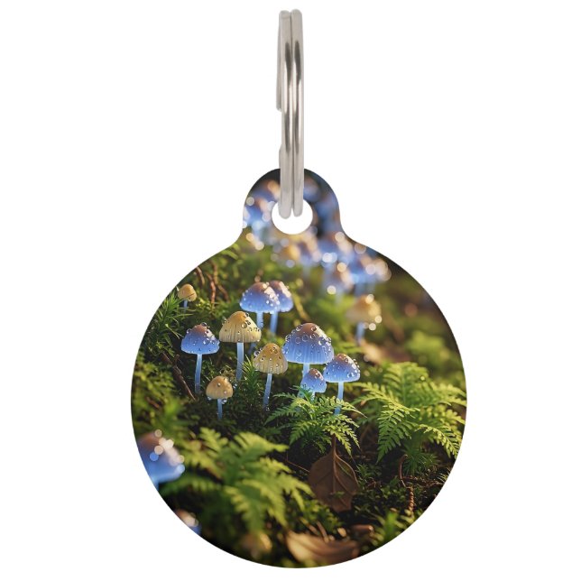 Magical Bioluminescent Fungi - Deep Forest Pet Tag (Front)
