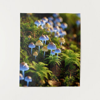 Magical Bioluminescent Fungi - Deep Forest Tapestry