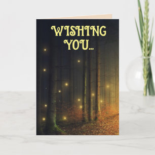 MAGICAL BIRTHDAY FIREFLIES FOREST Greeting Card