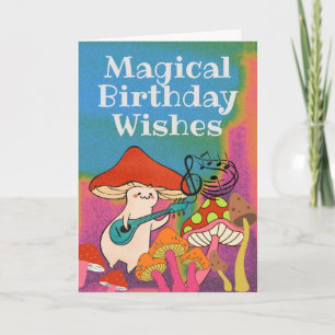 Magical Birthday Guitar Playing Mushroom Card