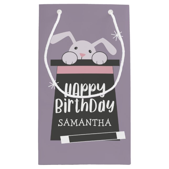 Magical Birthday Magician Kids Happy Birthday Small Gift Bag (Back)