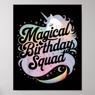 Magical Birthday Squad Unicorn Party Fun Poster