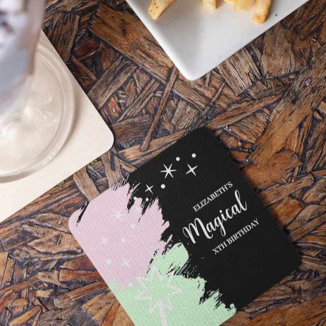 Magical Birthday Square Paper Coaster (Creator Uploaded)