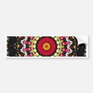 Magical Black and Red Mandala Bumper Sticker