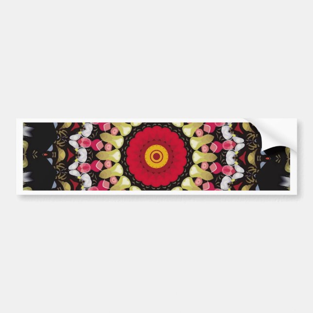 Magical Black and Red Mandala Bumper Sticker (Front)