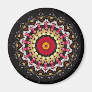 Magical Black and Red Mandala Magnet