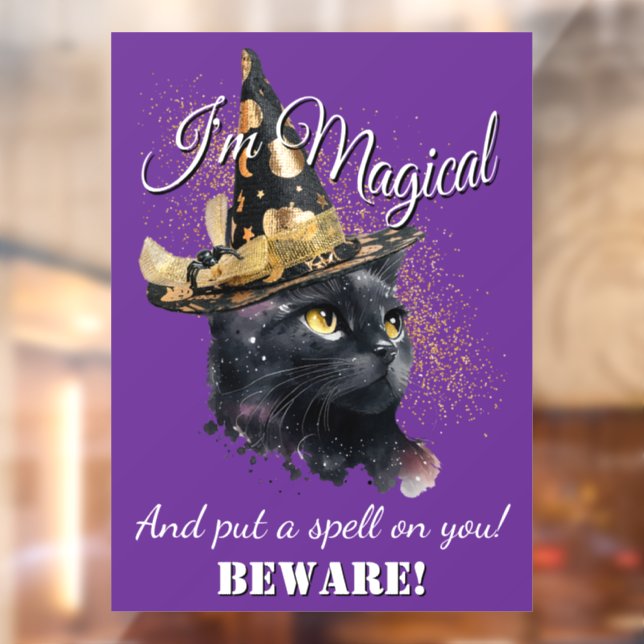 Magical Black Cat Halloween Window Cling (Sheet 2)
