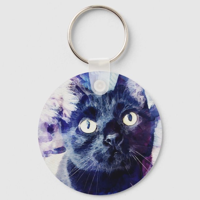 Magical black cat keychain (Front)