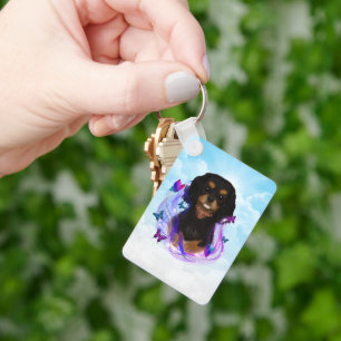 Magical Black & Tan Cavalier King Charles Spaniel  Key Ring