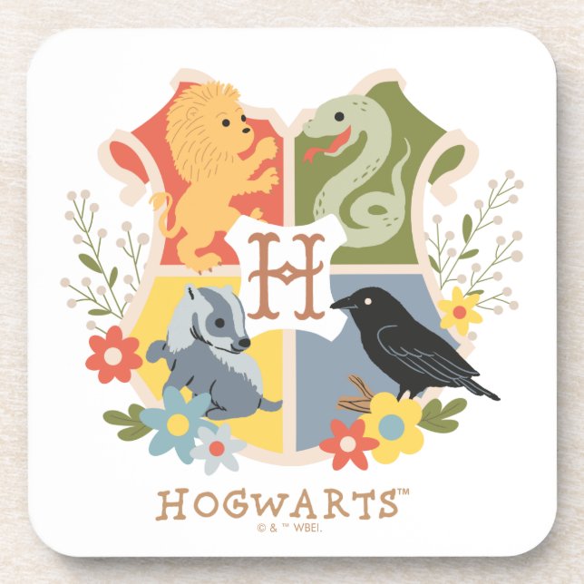 Magical Blooms HOGWARTS™ Crest Coaster (Front)