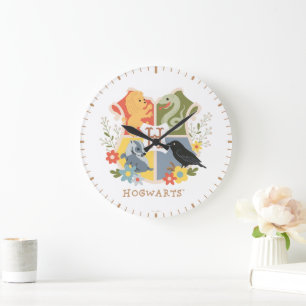 Magical Blooms HOGWARTS™ Crest Large Clock