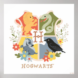 Magical Blooms HOGWARTS™ Crest Poster