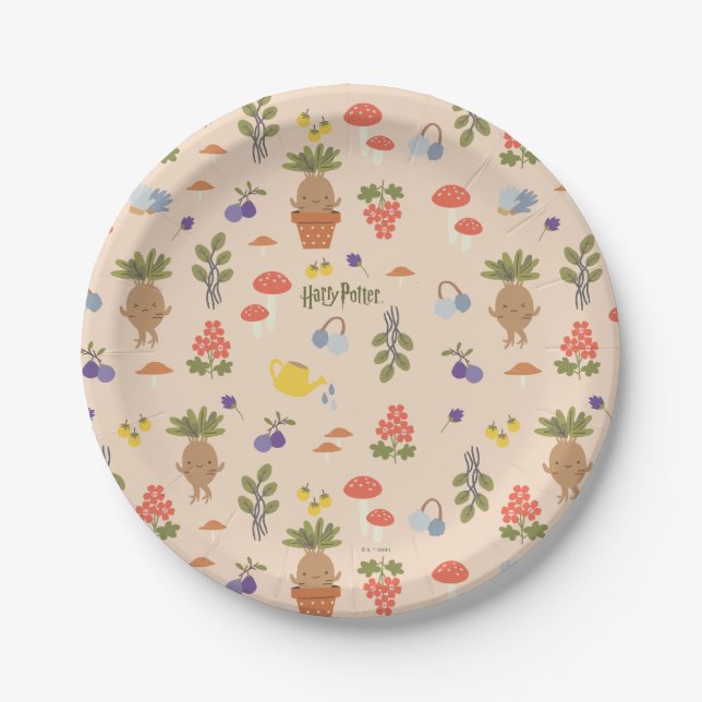 Magical Blooms Mandrake Pattern Paper Plate (Front)
