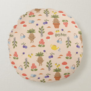Magical Blooms Mandrake Pattern Round Cushion