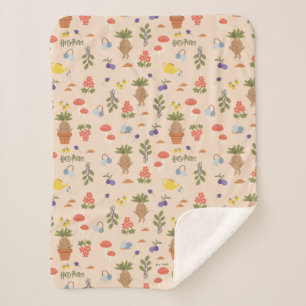 Magical Blooms Mandrake Pattern Sherpa Blanket