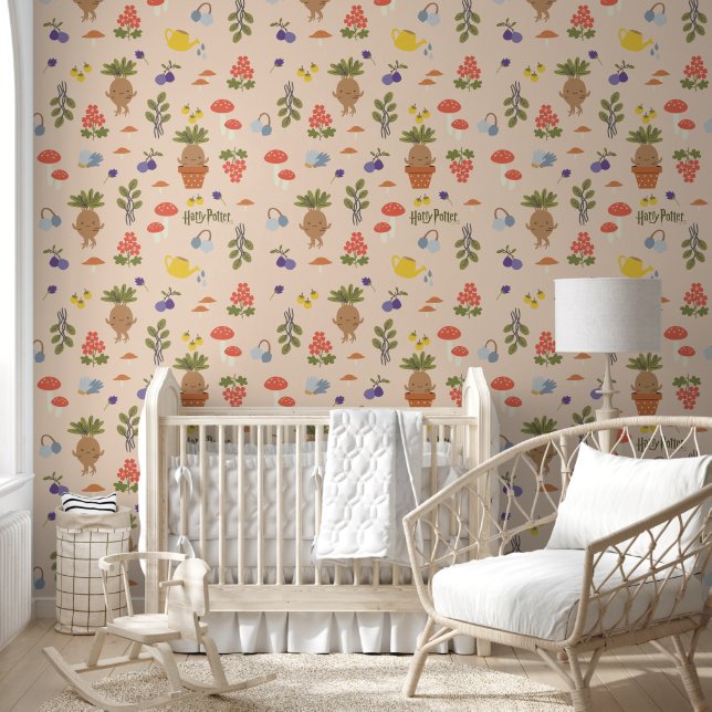 Magical Blooms Mandrake Pattern Wallpaper (Kids)