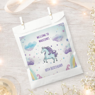 Magical Blue and Purple Unicorn Birthday Favour Bag