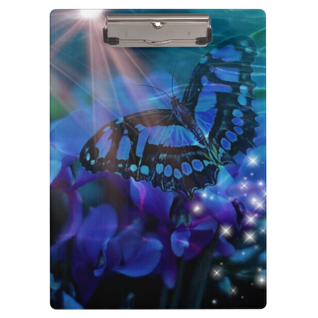 Magical Blue Butterfly Clipboard (Front)