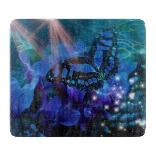 Magical Blue Butterfly Cutting Board