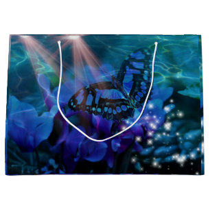 Magical Blue Butterfly Large Gift Bag
