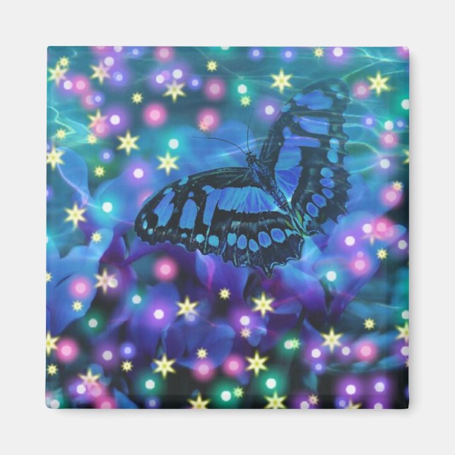 Magical Blue Butterfly Magnet (Front)