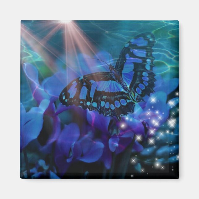 Magical Blue Butterfly Magnet (Front)