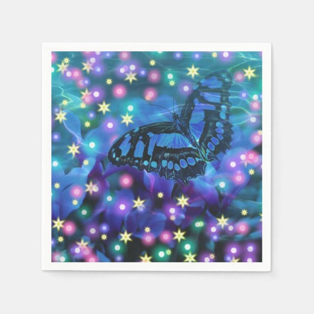 Magical Blue Butterfly Napkin (Front)