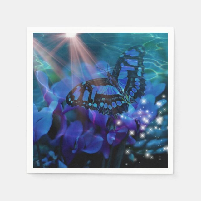 Magical Blue Butterfly Napkin (Front)